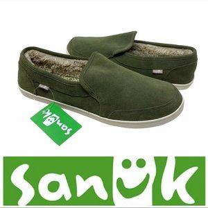 🆕 Sanuk Pair O Dice Chill Sz 10, Sage Green, NWT, Comfy & Warm lining